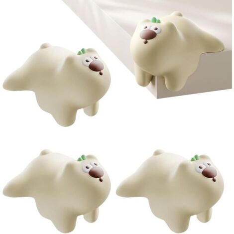 SABIR 4 Pcs Little Bear Protege Coin de Table Bebe,Coin de Table Protection Bebe,Protection Meuble Bébé,Dessin Animé Housse de Protection,Convient à Plusieurs Catégories de Zones à Angle Droit (1/4)
