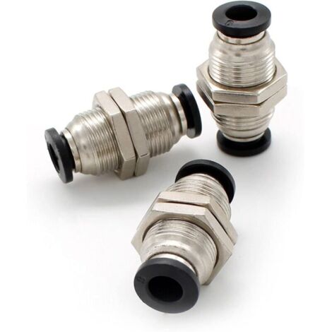 SABIR 3 Pièces Connecteurs Pneumatiques, Raccord de Cloison Pneumatique, , Peut Etre Utilisé pour Fixer et Connecter la Trachée(PM-4 Noir) (1/4)