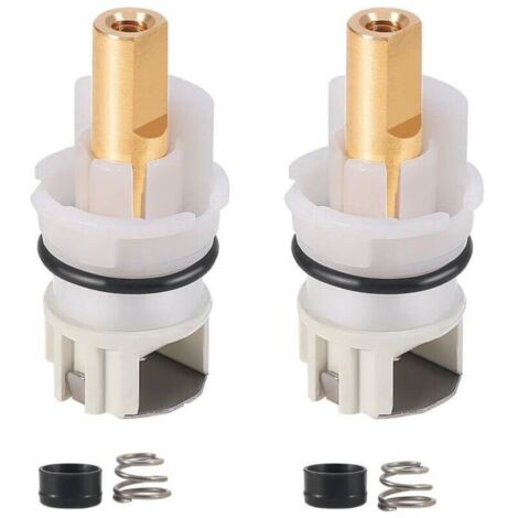 SABIR Ensemble de tige de robinet RP25513 2 pièces compatible avec le kit de réparation de robinet à deux poignées Delta, avec siège en caoutchouc et ressort RP4993, cartouche de tige de remplacement (1/4)
