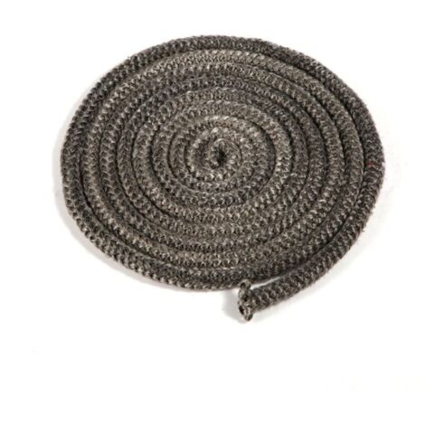 SABIR Joint Tressé 8mm x 4m pour Insert et Poêle, Corde de Joint de Cheminée en Fibre de Verre Imprégnée de Graphite, Remplacement pour Poêles à Bois (1/4)