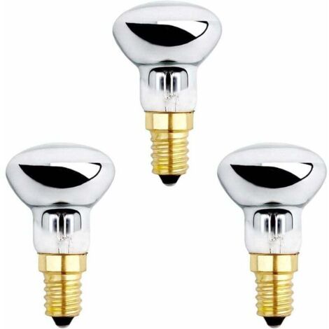 SABIR Ampoule à lave E14 R39 25 W, variable, blanc chaud 2600 K, 250 lm, ampoule à réflecteur à petite base pour bulles chauffées, fusées, flashs, lot de 3 (1/4)