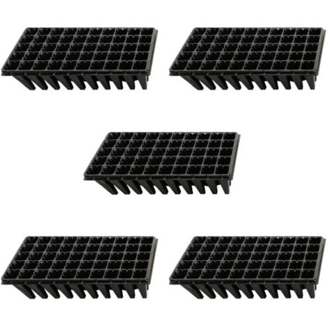 SABIR 5Pcs Plateaux de Culture de Plantes 50 Plateaux de Démarrage de Semis de Cellules pour La Germination des Graines Et Le Plateau de Propagation en Plastique des Semis Noir (1/5)