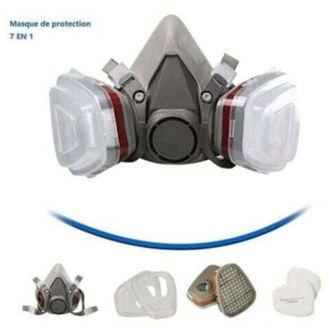SABIR Masque Protection 7 In 1, Masque Peinture, Réutilisable Avec Filtre Anti Poussière,Masque A Gaz Respiratoire Avec Filtre Pour Pulvérisation,Peinture,Travaux, Produits Chimiques,Bricolage,Ponç (1/4)