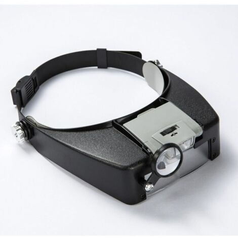 SABIR Headband Loupes 1.5X 3X 6.5X 8X Loupe Lunettes avec 2 Lampes LED Frontale pour Les Réparations Lecture Fabrication Bijoux UC24 (1/3)