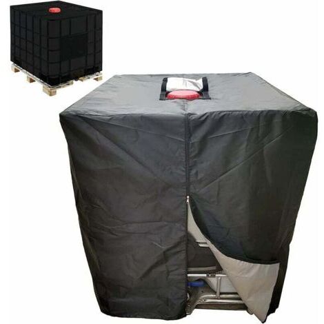 SABIR Bâche Réservoir d'eau IBC 1000 L Couverture Container Citerne Eau Pluie avec Fermeture éclair Coupe-Vent Anti-UV Résistant à la Déchirure T-Audace (1/5)