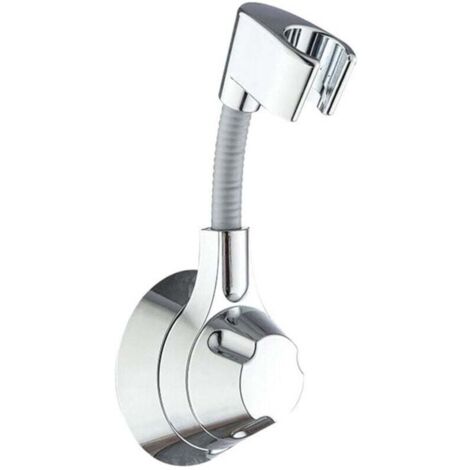 SABIR Support de douche sans perçage, support de pommeau de douche rotatif à 360 degrés, support de douche à main stable et durable en ABS, support de douche mural avec adhésif puissant - argent (1/4)