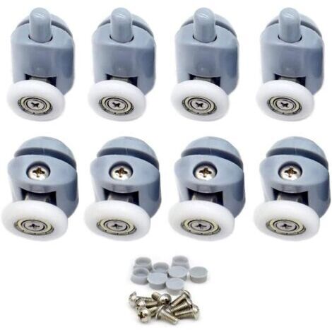 SABIR Roulettes pour Porte de Douche 8 pièces Galets de porte de douche Roulette Porte Coulissante Douche Roulettes Cabine de Douche pour Porte Douche Salle de Bain 23mm-RAPANDA (1/5)