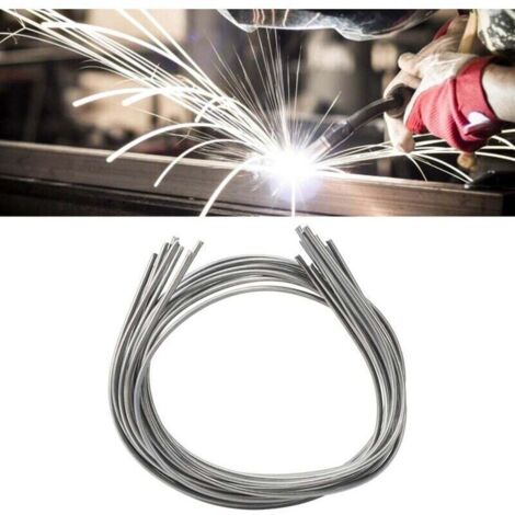 SABIR Lot de 10 baguettes de soudage aluminium et cuivre, électrode basse température, diamètre 2 mm, fil fourré pour soudage, convient aux métaux blancs (1/4)