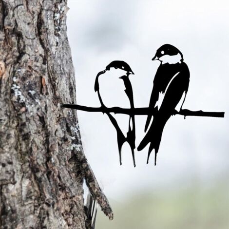 SABIR Silhouette d'oiseau, Statue D'oiseau en Métal de Cour Métal Oiseau Jardin Décoration d'oiseaux de Branche (1/5)