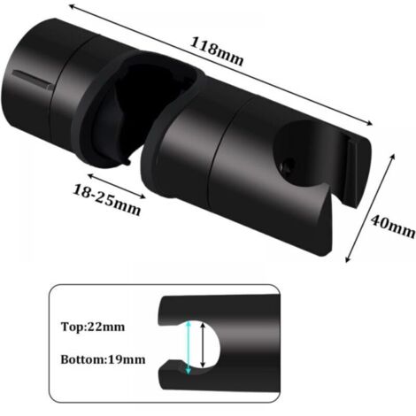 SABIR Supportodocciauniversaleneroperastadocciada18-25mm,supportopersoffionedocciarinforzatoinABSsolido,neroopaco (1/4)