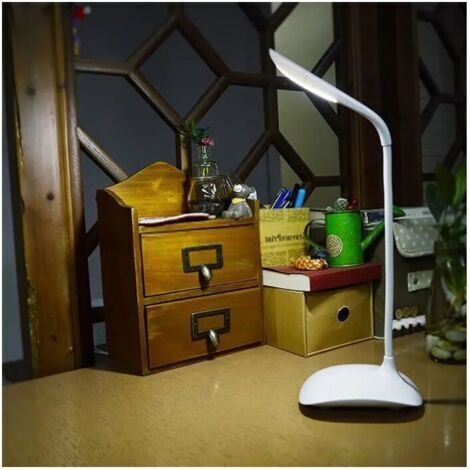SABIR Lampe de bureauLampe de Bureau LED - 3 Niveaux de Luminosit/18 leds - Blanc, (1/5)