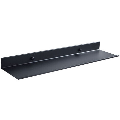 SABIR Étagère flottante de salle de bain en aluminium noir – Résistante à la rouille – Dimensions 30x12x4cm – Fixation par vis cachée (1/5)