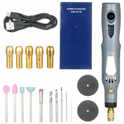 SABIR Handheld Electrique Grinder Kit Outil Rotatif Power Rechargeable 3 En 1 Polisseuse Driller Moulin Pen Kit Machine Avec Micro Usb Cable 21Pcs Accessoires (1/5)
