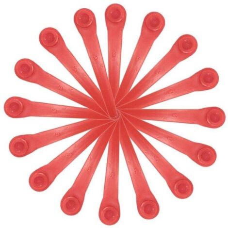 SABIR Lot de 100 lames en plastique compatibles avec les coupe-bordures Gardena, lames de rechange pour coupe-bordures sans fil (1/4)