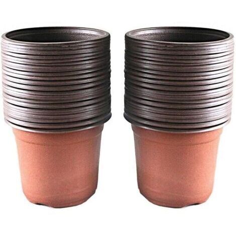 SABIR Lot de 100 Pots en Plastique pour semis et Plant, 10 cm -RAPANDA (1/5)