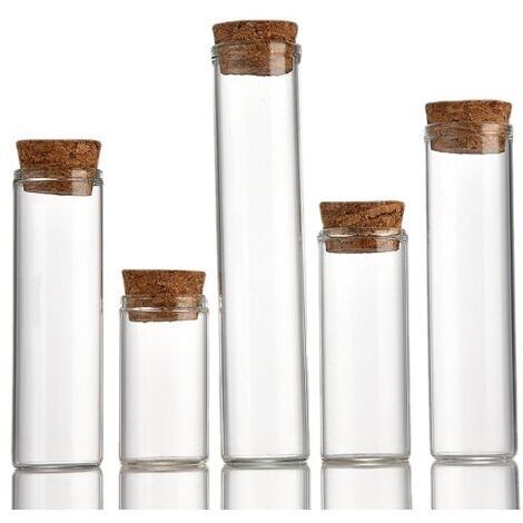 SABIR Pot avec Bouchon Liege en Verre (Lot de 36) - 25 ml - Mini Pot Conservation Hermétiques pour Mariage, Fête, Épices et Confitures (1/5)