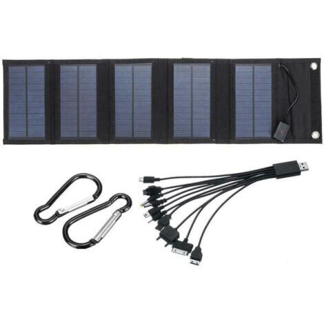 SABIR Panneau solaire pliable 70 W – 10 adaptateurs DC – Sortie 5 V 2 A Max – Étanchéité IP65 – Efficacité 19,8 % – Transport léger et compact (1/5)