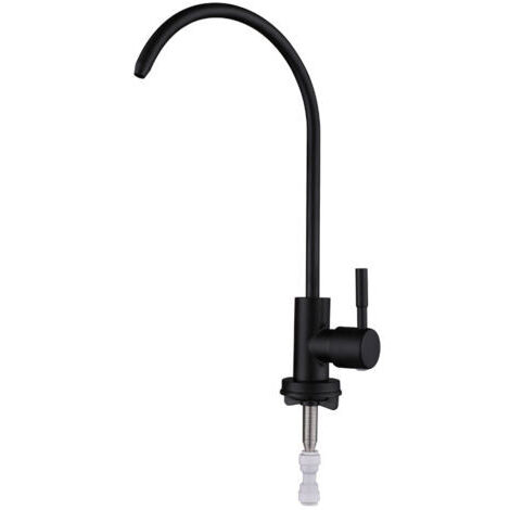 SABIR Robinet de filtre à eau de cuisine en acier inoxydable 100 % sans plomb – Bec rotatif 360° – Angle de poignée 90° – Pour systèmes d'osmose inverse (1/5)