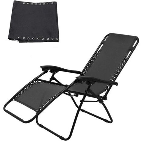 SABIR Toile inclinable universelle en tissu noir 160 x 43 cm – Housse résistante aux UV et à la moisissure – Compatible fauteuils inclinables
