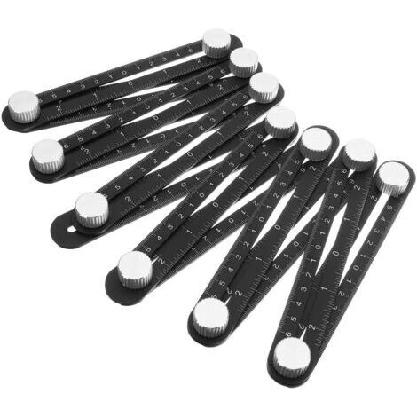 SABIR Règle de Mesure Multi-angle avec trou de positionnement, outil de gabarit d'angle en alliage d'aluminium à 12 côtés,Template Outil de mesure,noir (1/5)