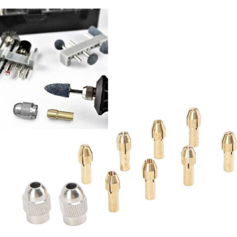 SABIR Jeu de mandrins de perceuse électrique, 10 pièces, mandrin en laiton, mandrin sans clé, adaptateur à changement rapide, outil de remplacement (1/5)