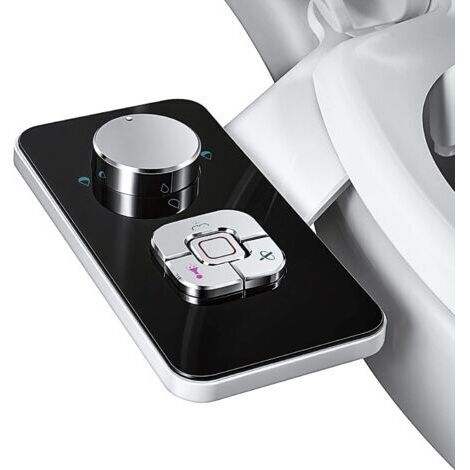 SABIR Pulvérisateur Bidet non électrique avec double buses rétractables autonettoyantes - Nettoyage avant et arrière - Bouton poussoir réglable pour eau froid (1/5)