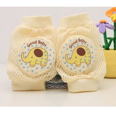 SABIR Genouillères bébé - Genouillères bébé - Chaussettes bébé - Unisexe - Genouillères - Taille unique - Protections rampantes - Jaune (1/5)