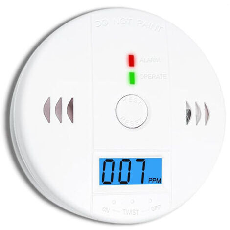 SABIR Détecteurs de monoxyde de carbone, détecteur de CO, alarme de monoxyde de carbone alimentée par piles avec écran LCD (1/5)