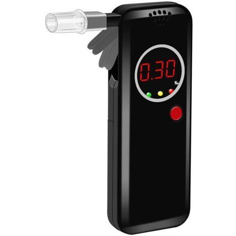 SABIR Analyseur d'haleine à l'éthanol avec 3 indicateurs LED pour tester après avoir bu et mangé (1 pièce - noir) (1/5)