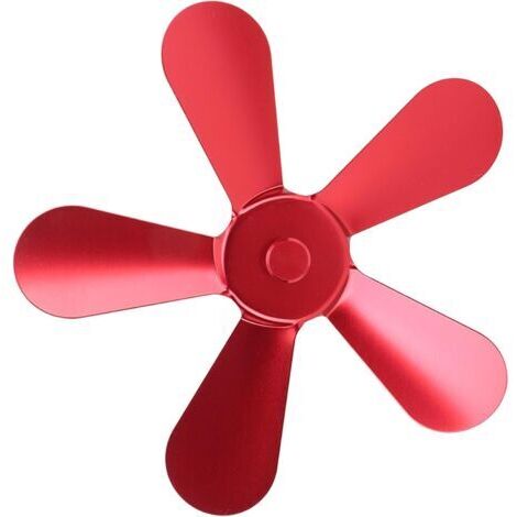 SABIR Pales de ventilateur pour four, 5 pales, alliage d'aluminium, améliore la circulation de l'air chaud, large compatibilité, installation facile pour cheminée (rouge) (1/4)