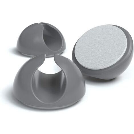 SABIR Lot de 12 attaches de câbles élastiques et auto-adhésives, pour la fixation et la gestion des câbles. Flexibles et grises. (1/5)