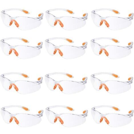 SABIR Lot de 12 Lunette de Sécurité Lunettes de Protection Travail avec Lentilles Transparentes Anti-Buée Lunette Protection pour Jardin Laboratoire Chimie,AAFGVC (1/5)