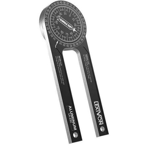 SABIR Rapporteur d'onglets en aluminium à 360° Appareil de mesure d'angles Jauge Règle d'angle Goniomètre Outil de mesure pour des coupes d'onglet précises (1/5)