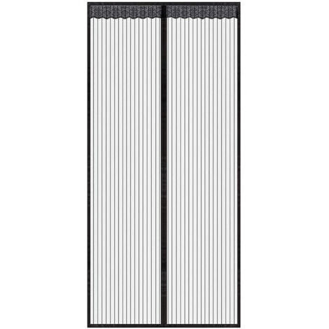 SABIR Rideau de porte magnétique noir en 120x210 CM pour portes fenêtres Anti Moustiques Mouches (1/5)