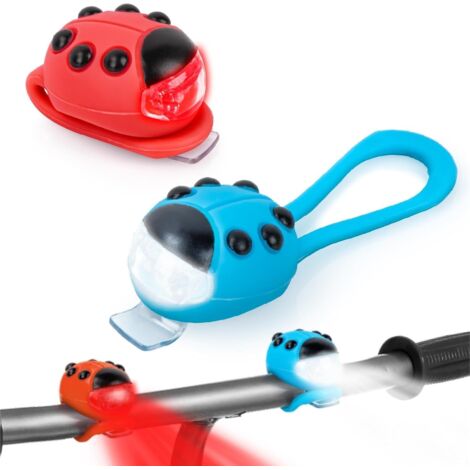 Lot de 2 lampes de vélo pour enfants étanches avec 3 modes d'éclairage pour scooter ou vélo (1/5)