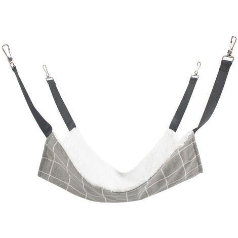 Hamac pour chat Porte-animal doux et respirant Laçage réglable et crochet en métal Hamac double face (2 pièces) (1/4)