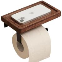 Toilet Paper Holder with Phone Shelf for Bathroom, Wall-Mount Toilet Paper Roll