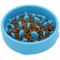 Bol pour chien à alimentation lente, bol pour chien à alimentation lente saine, nourriture saine pour animaux de compagnie (bleu)