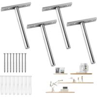 Support Etagere Invisible, Fixation Invisible pour Étagère Mural en Bois, Supports en Métal pour Étagère Flottante, Etagere Murale Fixation Invisible avec Vis de Montage pour bricolage(100MM, 4PCS)