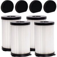 4 filtres HEPA + 4 éponges compatibles avec MooSoo D600/D601 iwoly V600, pour Ariete Handy Force 2759/2761, pour Conga Thunderbrush 520/550/560