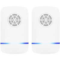 SABIR Lot De 2 Répulsif Ultrason Rongeur Souris Et Rats, Intérieur Répulsif Électronique Insectes - Anti Cafards, Anti Souris, Anti Rat - Barrage Aux Insectes - 100%Safe