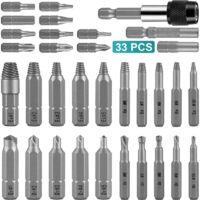 SABIR 33-in-1-Schraubenausdreher, Ausdreher für beschädigte Schrauben, Ausdreher für beschädigte Schrauben mit Schraubendreher-Set, Bolzenausdreher für beschädigte Bolzen oder Schrauben
