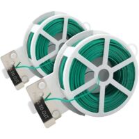 SABIR 100m Green Garden Soft Tie Plant Twist Ties Plastic Coated Thread with Cutter
