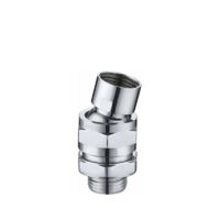 SABIR Pommeau de douche pluie rotule réglable pommeau de douche pommeau de douche en laiton aérateur de douche raccord pour pommeau de douche raccord de douche G 1/2 chrome poli