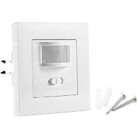 SABIR Détecteur de Mouvement Intérieur,Montage Mural Encastré, LED adapté, Capteur Infrarouge, Programmable, Portée 10m/140°, 3 Fils