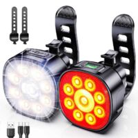 Bicycle Light USB Rechargeable Front and Rear Bike Light, Bike Light IPX5 Waterproof for Mountain Bike, Electric Scooter
