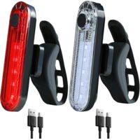 2 Pack USB Rechargeable LED Bike Tail Light Bicycle Rear Cycling Night Essential Reflector Seat Back Safety Lamp Waterproof Bright Warning Flash