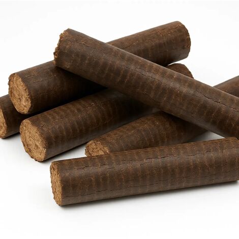 J'ENVOIE DU BOIS - Bûches de Bois densifiées Rondes 30cm - Bûches compressées calorifiques Longue durée - Pack de 10 - pour Cheminée, Poêle ou Insert - Combustion Haute Performance