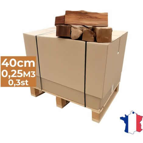 J'ENVOIE DU BOIS - Bois de Chauffage 40cm - Palette de 0,25m3 - Bûches Extra sèches (étuvées) - Poêle, Insert cheminée, brasero, Barbecue, Four à Pizza - Mélange Bois durs (hêtre, chêne, frêne)