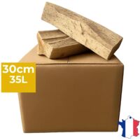J'ENVOIE DU BOIS - Bois de Chauffage 30cm - Carton de 35 litres - Bûches Extra sèches (étuvées) - Poêle, Insert cheminée, brasero, Barbecue, Four à Pizza - Mélange Bois durs (hêtre, chêne, frêne)